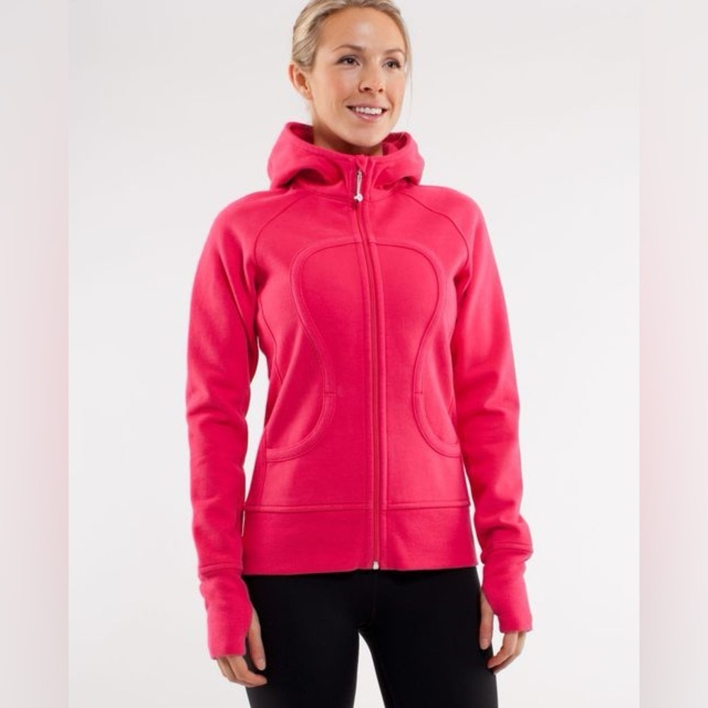 Lululemon Bright Pink Scuba Full Zip Hoodie medium‎